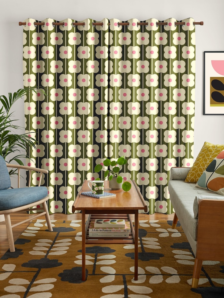 Orla Kiely Seagrass Abacus Flower Made to Measure Curtains - Image 2 of 8 Orla Kiely Seagrass Abacus Flower Made to Measure Curtains - Image 2 of 8