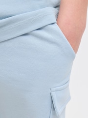 JACK & JONES JUNIOR Blue Polo Top And Sweat Shorts Set - Image 6 of 9