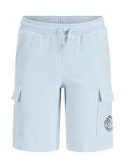 JACK & JONES JUNIOR Blue Polo Top And Sweat Shorts Set - Image 9 of 9