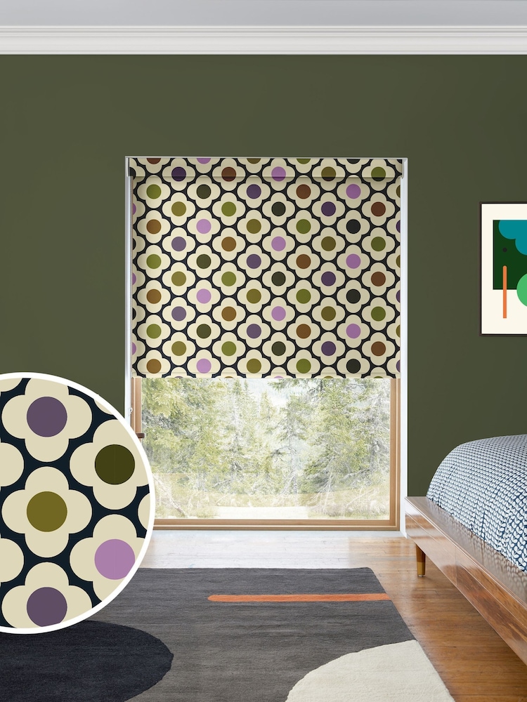 Orla Kiely Multi Mauve Spot Flower Made to Measure Blinds - Image 1 of 6