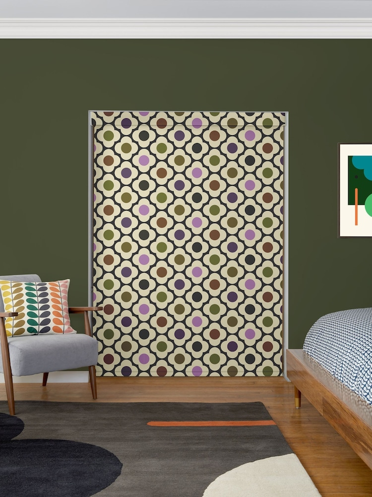 Orla Kiely Multi Mauve Spot Flower Made to Measure Blinds - Image 2 of 6