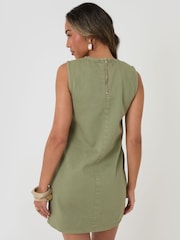 綠色 - Threadbare Denim Mini Shift Dress - 圖片 2/4