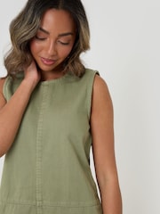 綠色 - Threadbare Denim Mini Shift Dress - 圖片 3/4