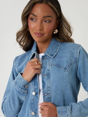 Threadbare Blue Belted Denim Jacket - Image 5 of 5