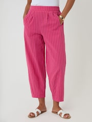 Threadbare Pink Stripe Barrel Leg Trousers - Image 2 of 4