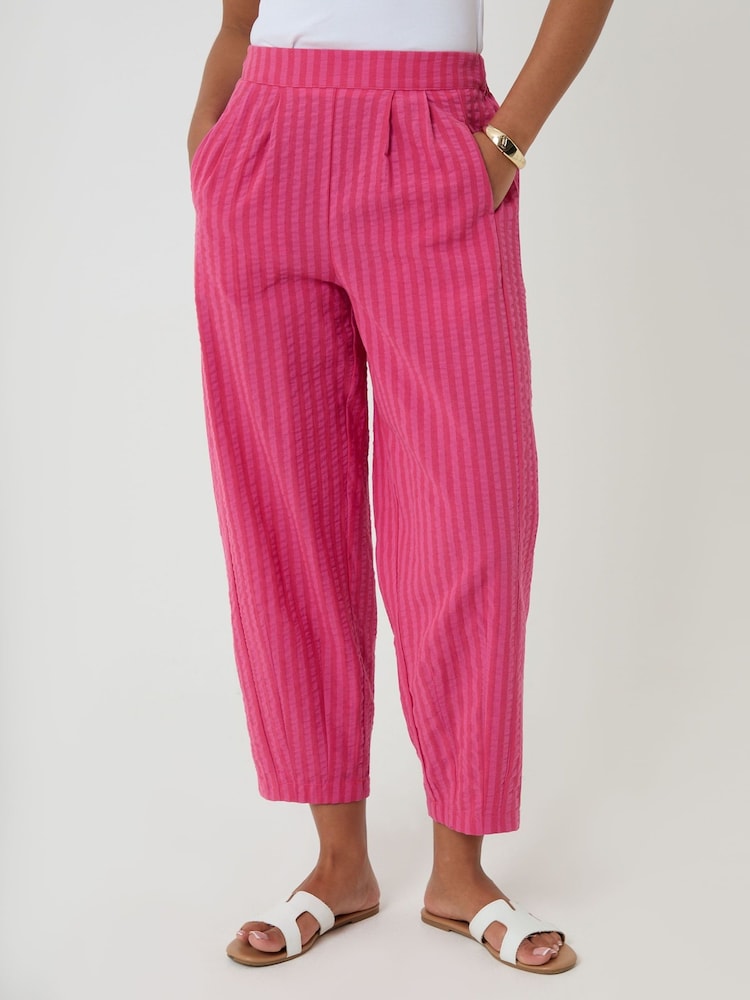 Threadbare Pink Stripe Barrel Leg Trousers - Image 2 of 4