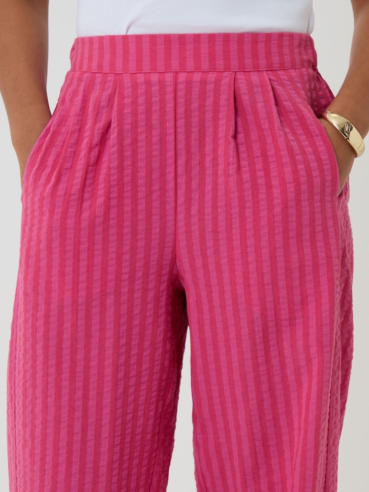 Threadbare Pink Stripe Barrel Leg Trousers - Image 4 of 4