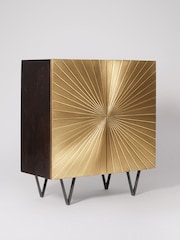 Swoon Brass Ziggy Mango Wood Two Door Cabinet - Image 2 of 8