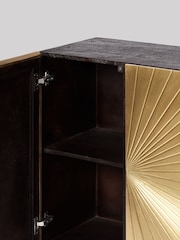 Swoon Brass Ziggy Mango Wood Two Door Cabinet - Image 4 of 8