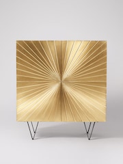 Swoon Brass Ziggy Mango Wood Two Door Cabinet - Image 6 of 8