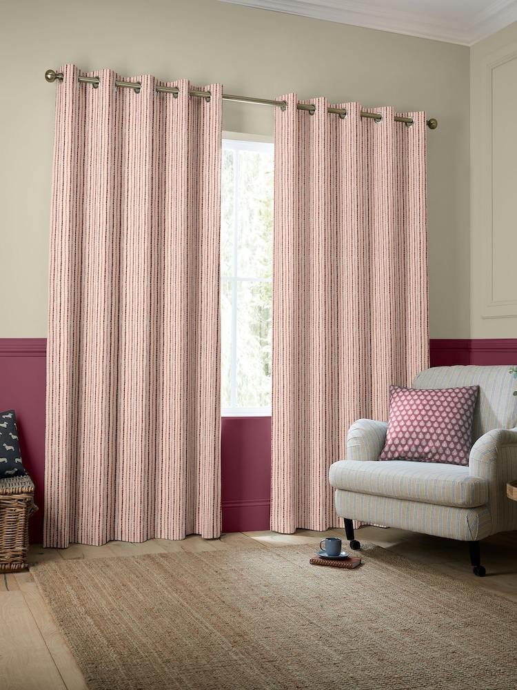 Emily Bond Red Moroccan Stripe Made to Measure Curtains - Image 2 of 9