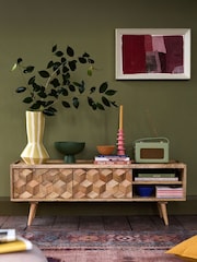 Swoon Light Brown Terning Mango Wood Media Unit - Image 1 of 8