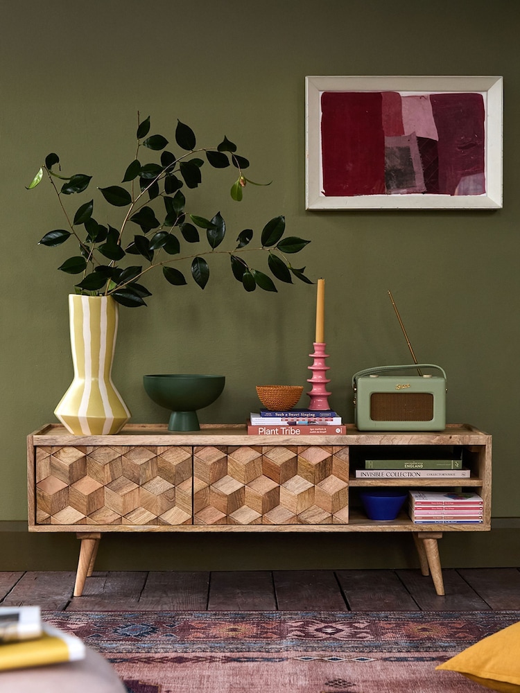Swoon Light Brown Terning Mango Wood Media Unit - Image 1 of 8