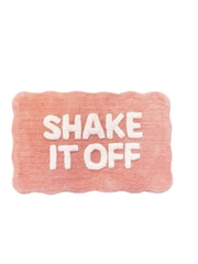 Mooky Mats Pink White Shake It Off Slogan Bath Mat - Image 2 of 4