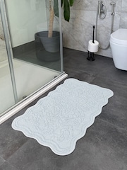 Allure Bath Fashions Blue Scalloped Jacquard Bath Mat - Image 2 of 4