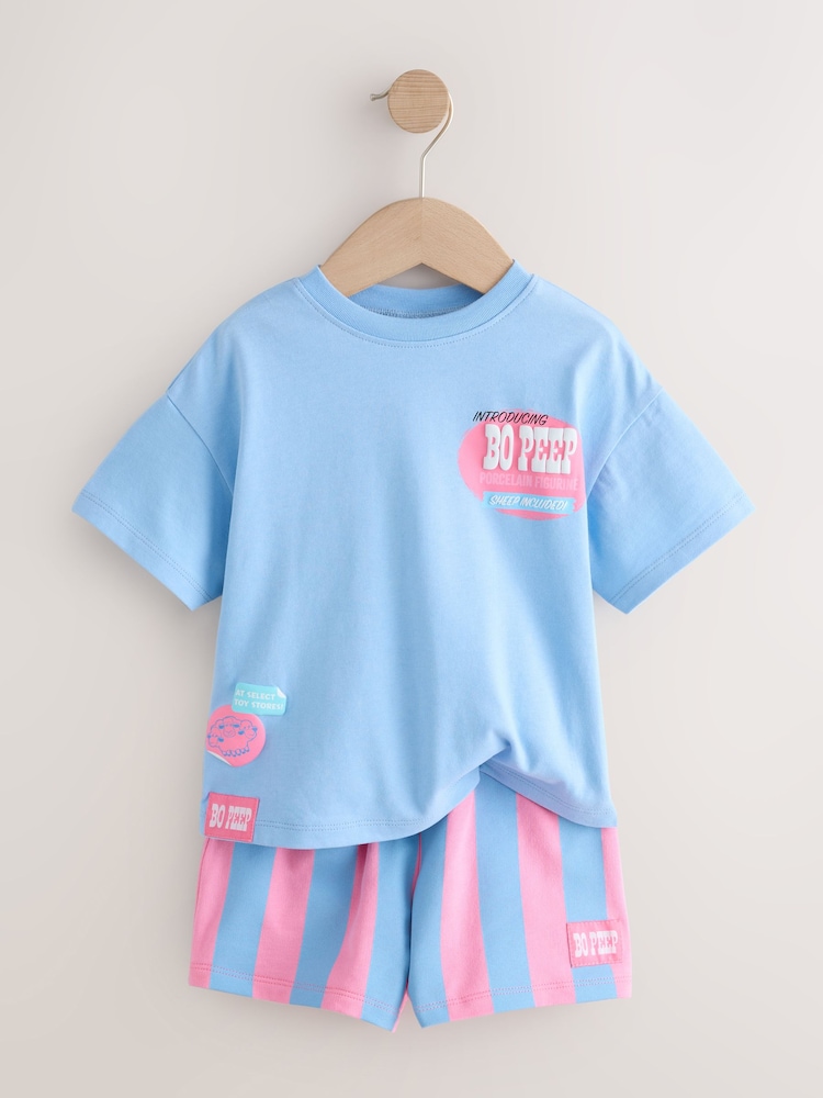 Blue/Pink Toy Story Bo Peep Short Sleeve T-Shirt and Shorts Set (3mths-7yrs) - Image 2 of 5