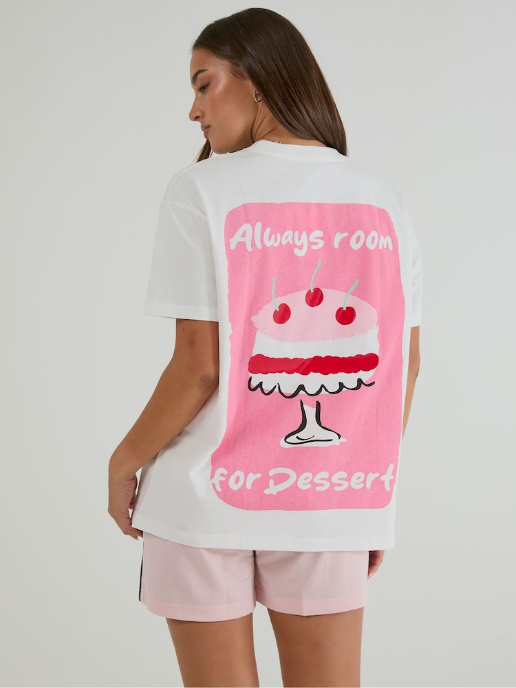 Skinnydip White Always Room For Dessert T-Shirt - Image 1 of 4 Skinnydip White Always Room For Dessert T-Shirt - Image 1 of 4