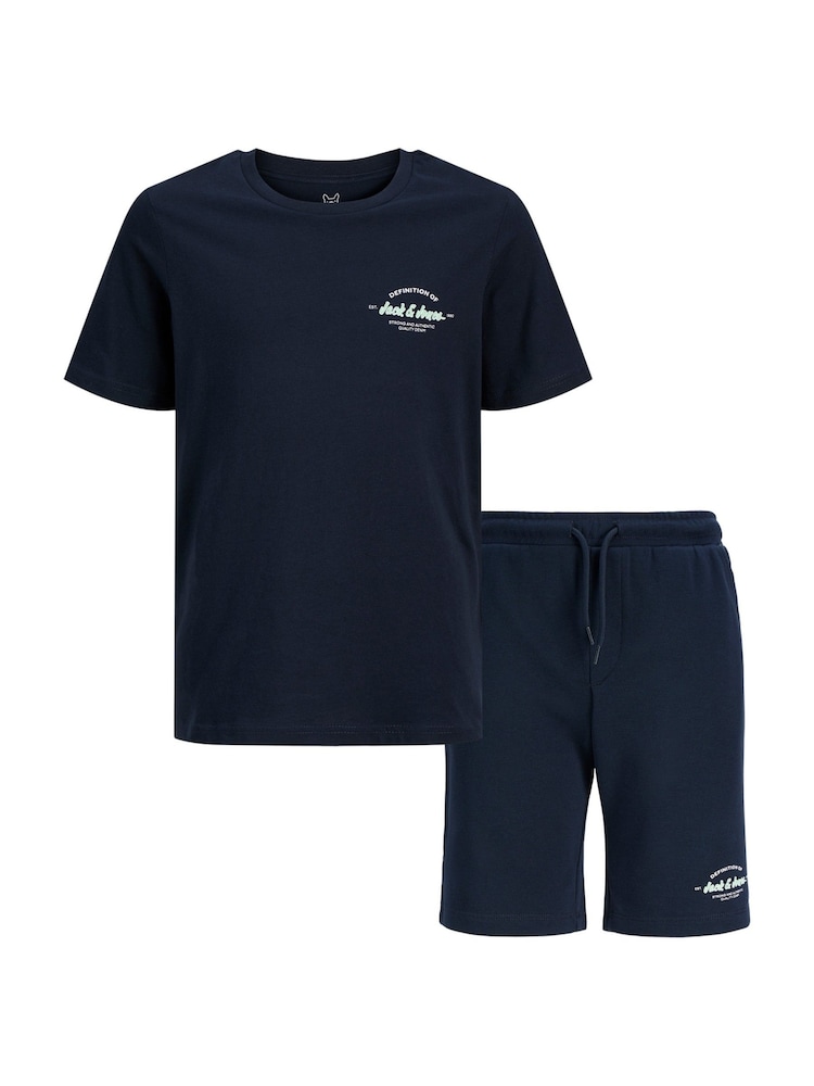 JACK & JONES JUNIOR Navy T-Shirt And Shorts Set - Image 1 of 3 JACK & JONES JUNIOR Navy T-Shirt And Shorts Set - Image 1 of 3