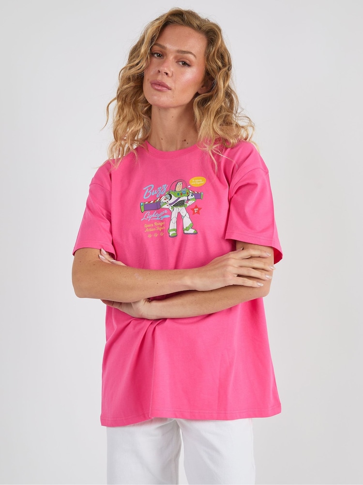 Skinnydip Pink Disney Buzz Lightyear Poster T-Shirt - Image 1 of 4