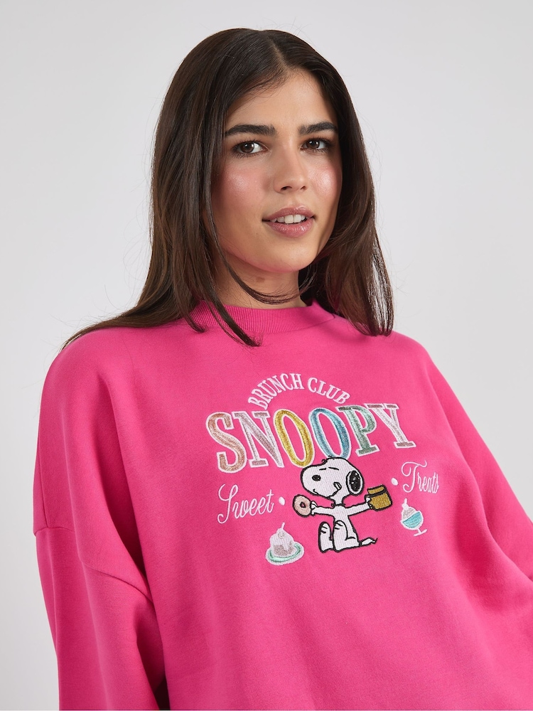 Skinnydip Pink Peanuts x Skinnydip Snoopy Brunch Sweatshirt - Image 1 of 3