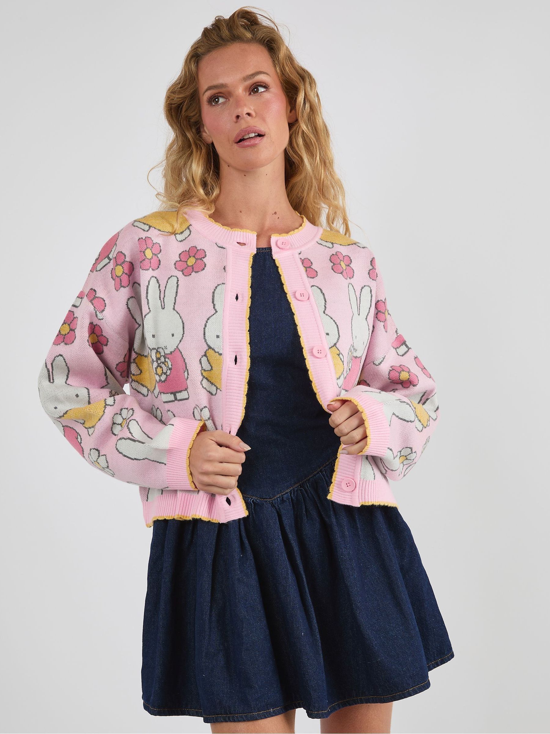 Buy Skinnydip Pink Miffy Flower Knitted Cardigan from the Next UK