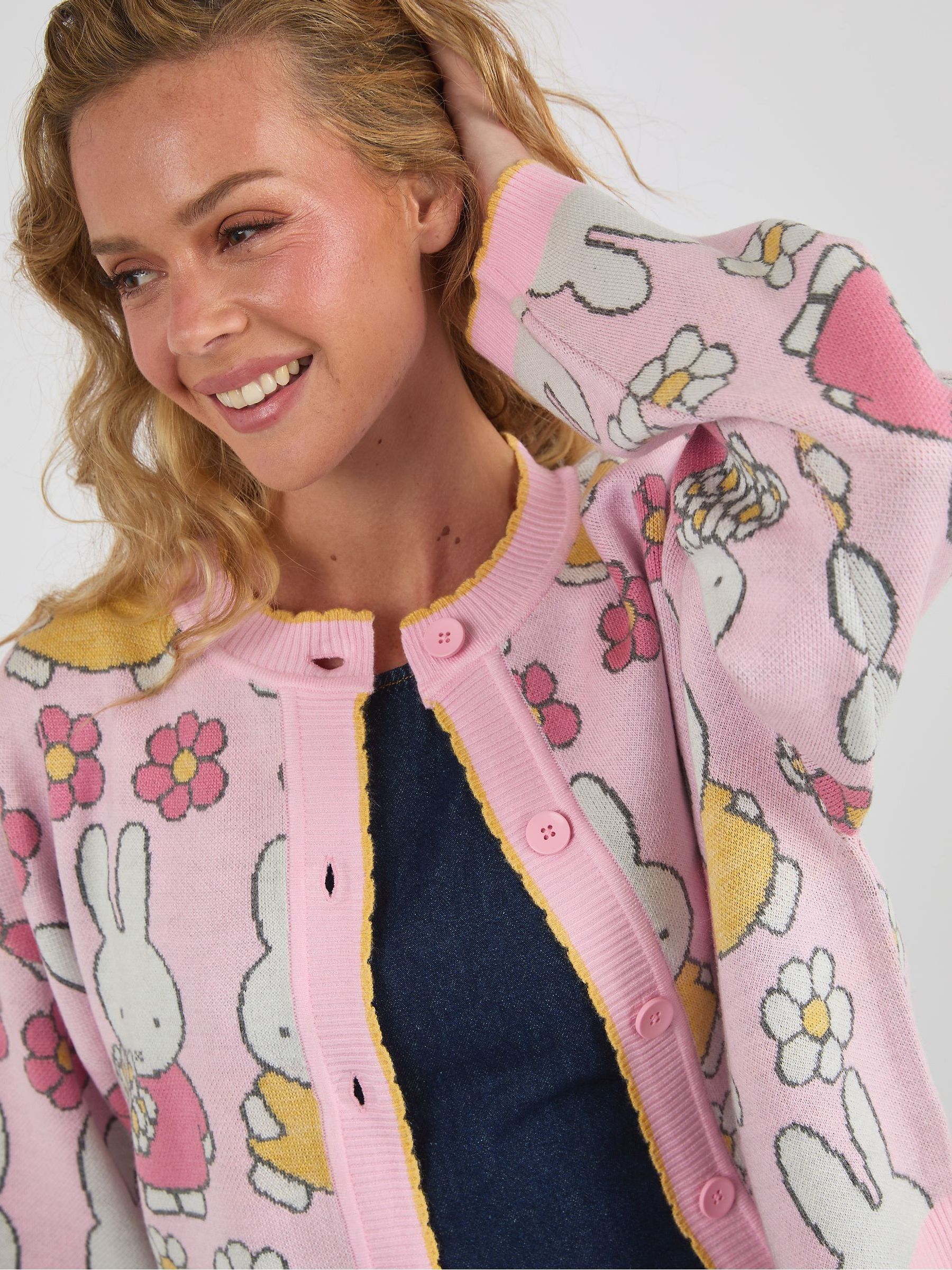 ミッフィー Buy Skinnydip Pink Miffy Flower Knitted Cardigan from the Next UK