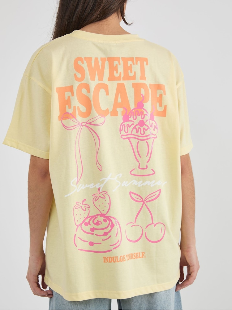 Skinnydip Yellow Sweet Escape T-Shirt - Image 2 of 3 Skinnydip Yellow Sweet Escape T-Shirt - Image 2 of 3
