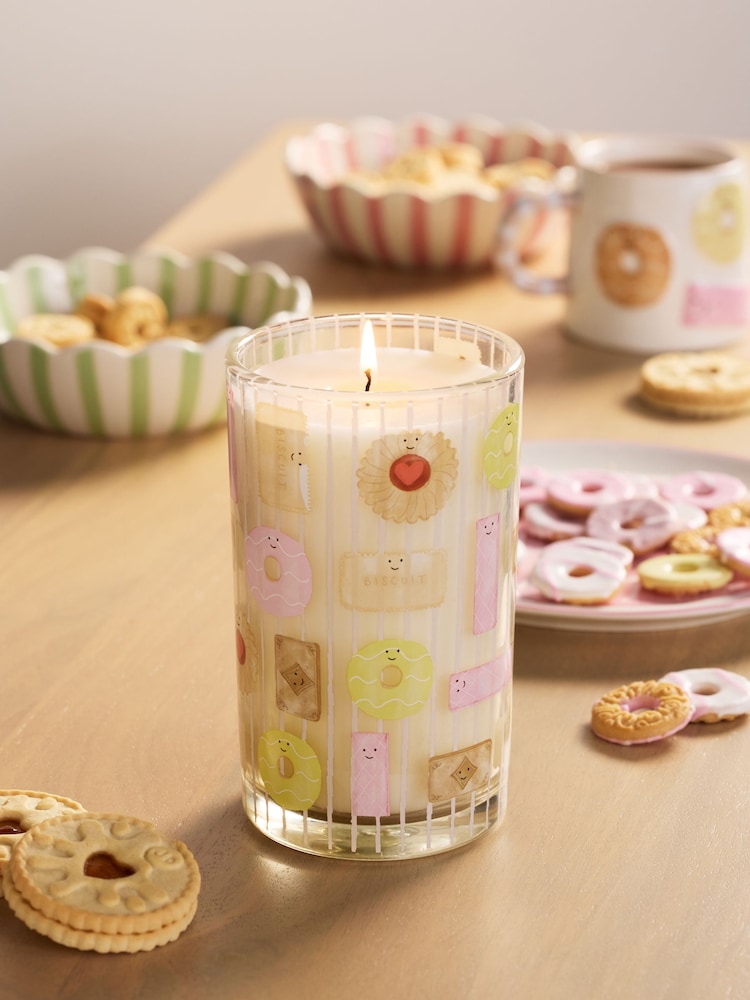 Vanilla Biscuits Natural Pillar Candle - Image 1 of 4 Vanilla Biscuits Natural Pillar Candle - Image 1 of 4