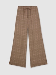Reiss Minnie Wide-Leg Check Trousers - Larawan 2 ng 6