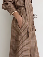 Reiss Minnie Wide-Leg Check Trousers - Larawan 3 ng 6