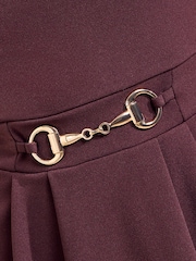 Friends Like These Berry Red Petite Hardware Detail Workwear Midi Dress - Image 4 of 6