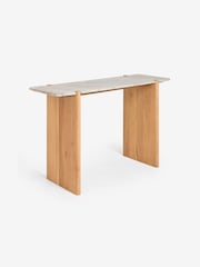 MADE.COM Acacia Wood and Solid Marble Callen Console Table - Image 5 of 6