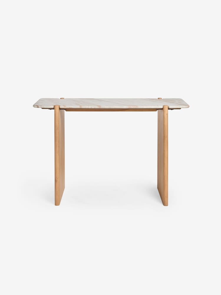 MADE.COM Acacia Wood and Solid Marble Callen Console Table - Image 6 of 6