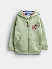 JoJo Maman Bébé Light Green Farm Badge Appliqué Hoodie - Image 1 of 4