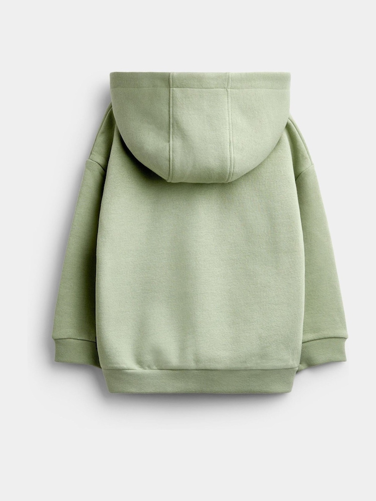 JoJo Maman Bébé Light Green Farm Badge Appliqué Hoodie - Image 2 of 4 JoJo Maman Bébé Light Green Farm Badge Appliqué Hoodie - Image 2 of 4