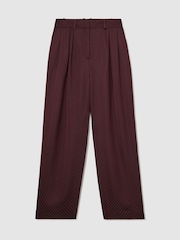 Reiss Tilly Jacquard кең аяқты бүктелген шалбар - 7суретінің 2 суреті