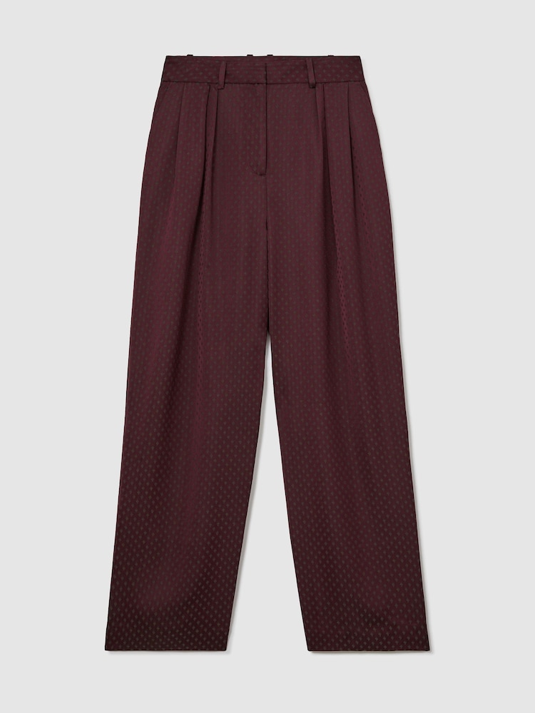 Reiss Tilly Jacquard кең аяқты бүктелген шалбар - 7суретінің 2 суреті