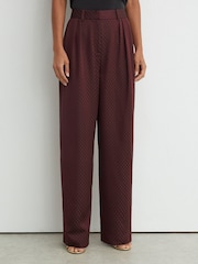Reiss Tilly Jacquard кең аяқты бүктелген шалбар - 7суретінің 4 суреті