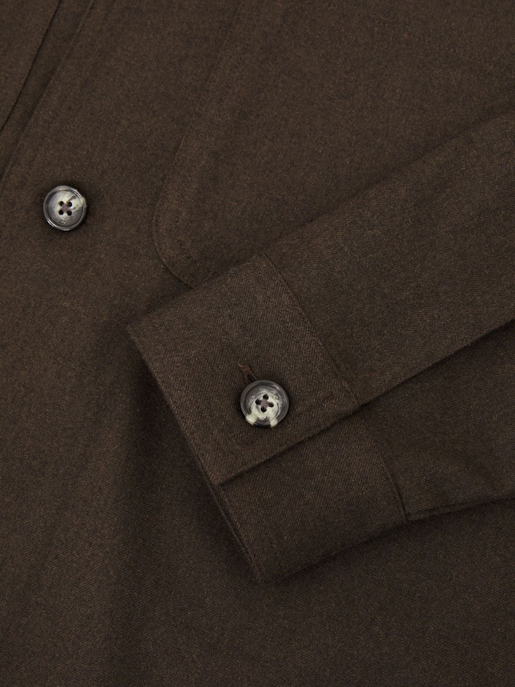 Reiss Chocolate Brown Penge Brushed Twin-Pocket Overshirt with Wool - Image 6 of 6 Reiss Chocolate Brown Penge Brushed Twin-Pocket Overshirt with Wool - Image 6 of 6