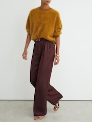 Reiss Tilly Pantalons jacquard amples plissés - Image 1 de 9
