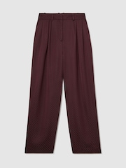 Reiss Tilly Pantalons jacquard amples plissés - Image 2 de 9