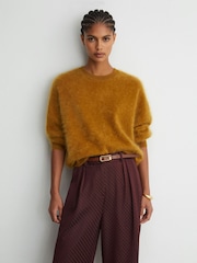 Reiss Tilly Pantalons jacquard amples plissés - Image 4 de 9