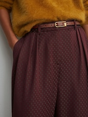 Reiss Tilly Pantalons jacquard amples plissés - Image 6 de 9