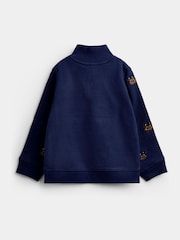 JoJo Maman Bébé Navy Blue The Gruffalo Appliqué Half-Zip Sweatshirt - Image 2 of 4