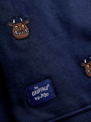 JoJo Maman Bébé Navy Blue The Gruffalo Appliqué Half-Zip Sweatshirt - Image 4 of 4