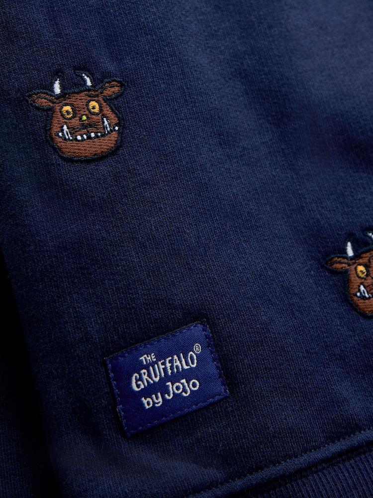 JoJo Maman Bébé Navy Blue The Gruffalo Appliqué Half-Zip Sweatshirt - Image 4 of 4 JoJo Maman Bébé Navy Blue The Gruffalo Appliqué Half-Zip Sweatshirt - Image 4 of 4
