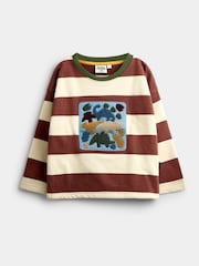 JoJo Maman Bébé Mid Brown Dino Appliqué Top - Image 1 of 4