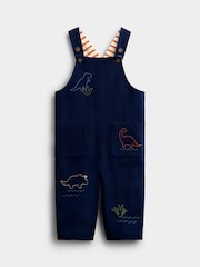 JoJo Maman Bébé Dino Stab Stitch išsiuvinėtas Dungaree rinkinys - 4 paveikslėlis iš 6