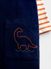 JoJo Maman Bébé Dino Stab Stitch išsiuvinėtas Dungaree rinkinys - 6 paveikslėlis iš 6