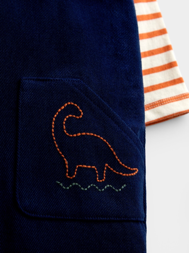 JoJo Maman Bébé Dino Stab Stitch išsiuvinėtas Dungaree rinkinys - 6 paveikslėlis iš 6 JoJo Maman Bébé Dino Stab Stitch išsiuvinėtas Dungaree rinkinys - 6 paveikslėlis iš 6